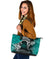 Samoa Custom Personalised Large Leather Tote Bag - Samoa Seal Wave Style (Green) - Polynesian Pride