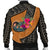 Samoa Men's Bomber Jacket - Polynesian Hook And Hibiscus (Nude) - Polynesian Pride