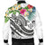 Kosrae Polynesian Men's Bomber Jacket - Summer Plumeria (White) - Polynesian Pride