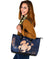 Personalized - Hawaii Kakau Polynesian Aloha Turtle Map Large Leather Tote - Indigo - Polynesian Pride