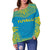 Tuvalu Flag Polynesian Chief Women's Off Shoulder Sweater - Polynesian Pride