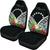 Cook Islands Car Seat Covers - Cook Islands Coat of Arms & Polynesian Tropical Flowers White - Polynesian Pride