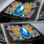 Yap State Auto Sun Shades - Coat Of Arms With Tropical Flowers - Polynesian Pride