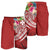 Wallis and Futuna Polynesian Men's Shorts - Summer Plumeria (Red) - Polynesian Pride