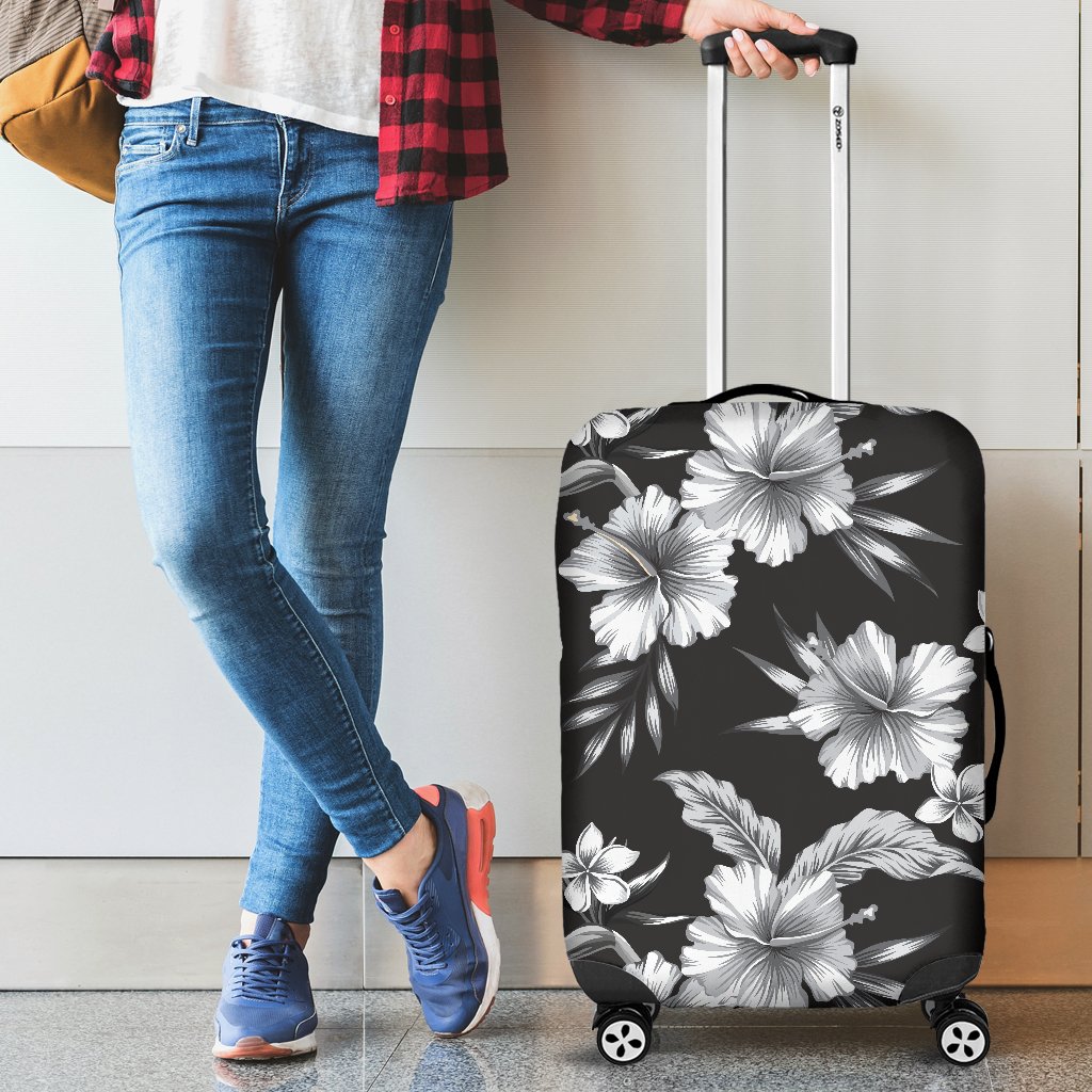 Hibiscus Luggage Cover 05 Black - Polynesian Pride