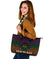 Hawaii Large Leather Tote Bag - Hawaii Seal Rocket Style - Polynesian Pride