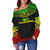 New Caledonia Polynesian Chief Women's Off Shoulder Sweater - Reggae Version - Polynesian Pride