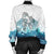 Maori Manaia The Blue Sea Women's Bomber Jacket, White - Polynesian Pride