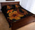 Hawaii Fish Hook Kanaka Map Hibiscus Poly Quilt Bed Set - Orange - Polynesian Pride