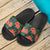 Hawaii Palm Hibiscus Pattern Black Slide Sandals - Polynesian Pride