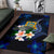 Tuvalu Polynesian Area Rug - Turtle With Plumeria Flowers - Polynesian Pride