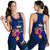 Samoa Polynesian Women's Racerback Tank - Floral With Seal Blue - Polynesian Pride