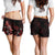 Kosrae Polynesian Women's Shorts - Turtle With Blooming Hibiscus Red - Polynesian Pride