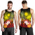 Marshall Islands Custom Personalised Men's Tank Top - Humpback Whale with Tropical Flowers (Yellow) - Polynesian Pride