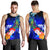 Custom Personalised Samoa Men's Tank Top - Humpback Whale with Tropical Flowers (Blue) - Polynesian Pride