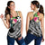 Wallis and Futuna Polynesian Women's Racerback Tank - Summer Plumeria (Black) - Polynesian Pride