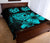 Hawaiian Map Turtle Hibiscus Polynesian Quilt Bedding Set - Turquoise - Polynesian Pride