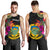 Tuvalu Men's Tank Top - Hibiscus Polynesian Pattern Black - Polynesian Pride