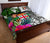 Fiji Quilt Bed Set White - Turtle Plumeria Banana Leaf Crest - Polynesian Pride