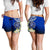 Northern Mariana Islands All Over Print Women's Shorts - Polynesian Plumeria Pattern Women Blue - Polynesian Pride