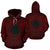 Cook Islands ll Over Hoodie Cook Islands Coat of rms Polynesian Red Black - Polynesian Pride