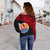 Tahiti Polynesian Women's Off Shoulder Sweater Coat Of Arms - Wave Style 04 Th5 - Polynesian Pride