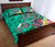 Polynesian Quilt Bed Set - Turtle Plumeria Turquoise Color - Polynesian Pride