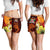 Fiji Women's Shorts - Tribal Tuna Fish Women Orange - Polynesian Pride