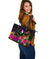 YAP Large Leather Tote Bag - Summer Hibiscus - Polynesian Pride