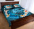 Fiji Polynesian Quilt Bed Set - Blue Plumeria Animal Tattoo - Polynesian Pride