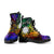 Nauru Custom Personalised Leather Boots - Rainbow Polynesian Pattern - Polynesian Pride