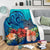 Turtle Polynesian Premium Blanket Hibiscus Polynesian Blue - Polynesian Pride