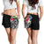 Polynesian Hawaii Women's Shorts - Summer Plumeria (Black) - Polynesian Pride