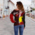 New Caledonia Polynesian Custom Personalised Women's Off Shoulder Sweater - Coat Of Arm With Hibiscus - Polynesian Pride