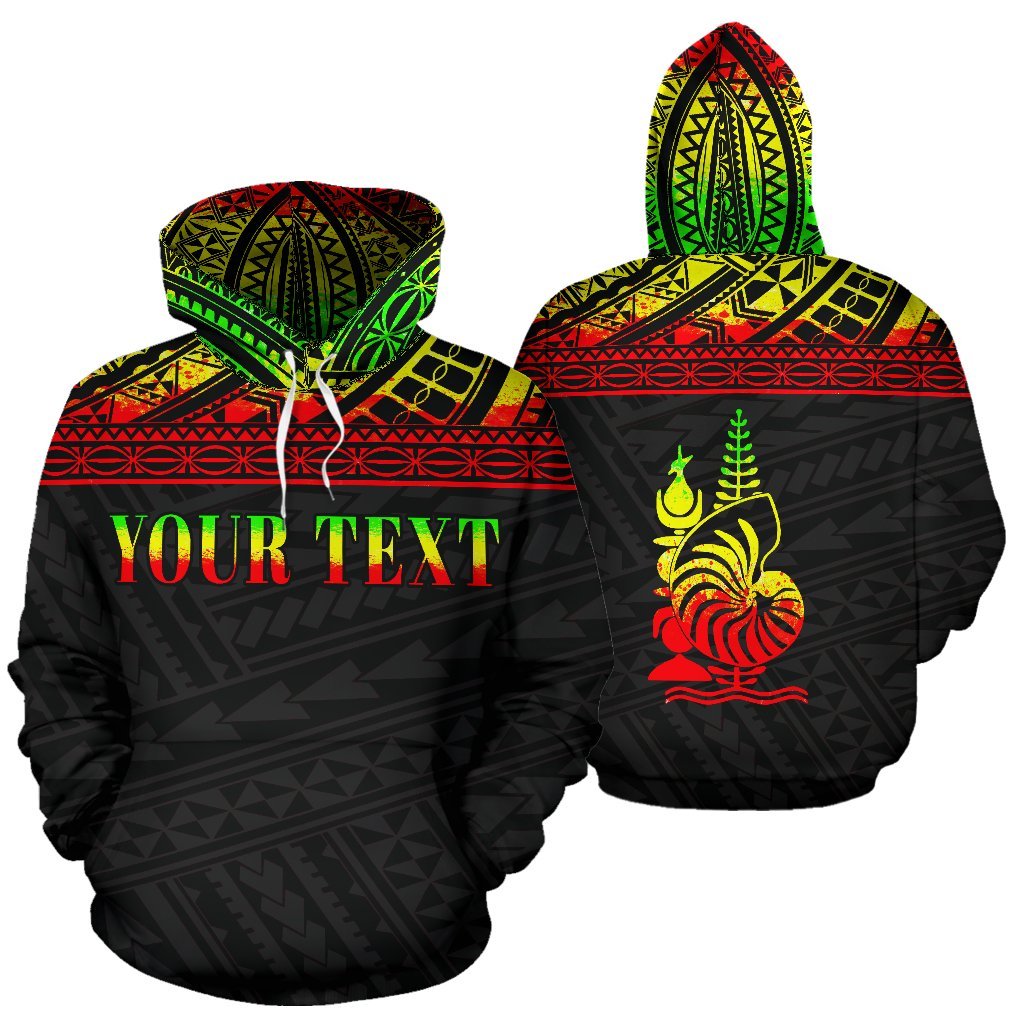 New Caledonia Polynesian All Over Custom Hoodie Reggae Horizontal Style Unisex Reggae - Polynesian Pride