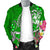 Tonga Men's Bomber Jacket - Turtle Plumeria (Green) - Polynesian Pride