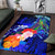 Guam Area Rug - Humpback Whale with Tropical Flowers (Blue) - Polynesian Pride