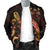 FiJi Polynesian Men's Bomber Jacket - Turtle With Blooming Hibiscus Gold - Polynesian Pride