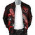 Hawaii Polynesian Men's Bomber Jacket - Turtle With Blooming Hibiscus Red - Polynesian Pride