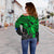 Pohnpei Polynesian Off Shoulder Sweater (Women) - Polynesian Green Turtle - Polynesian Pride