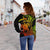 Hawaii Polynesian Women's Off Shoulder Sweater - Vintage Polynesian Turtle (Reggae) - Polynesian Pride