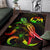 Tonga Polynesian Area Rugs - Turtle With Blooming Hibiscus Reggae - Polynesian Pride