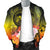 Polynesian Hawaii Custom Personalised Men's Bomber Jacket - Humpback Whale with Tropical Flowers (Yellow) - Polynesian Pride