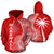 Marshall Islands Polynesian Zip up Hoodie Coconut Tree Red and White Unisex Red - Polynesian Pride