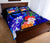 Polynesian Hawaii Custom Personalised Premium Quilt Bed Set - Kanaka Maoli Humpback Whale with Tropical Flowers (Blue) - Polynesian Pride