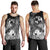 Tonga Custom Personalised Men's Tank Top - Humpback Whale with Tropical Flowers (White) Black - Polynesian Pride