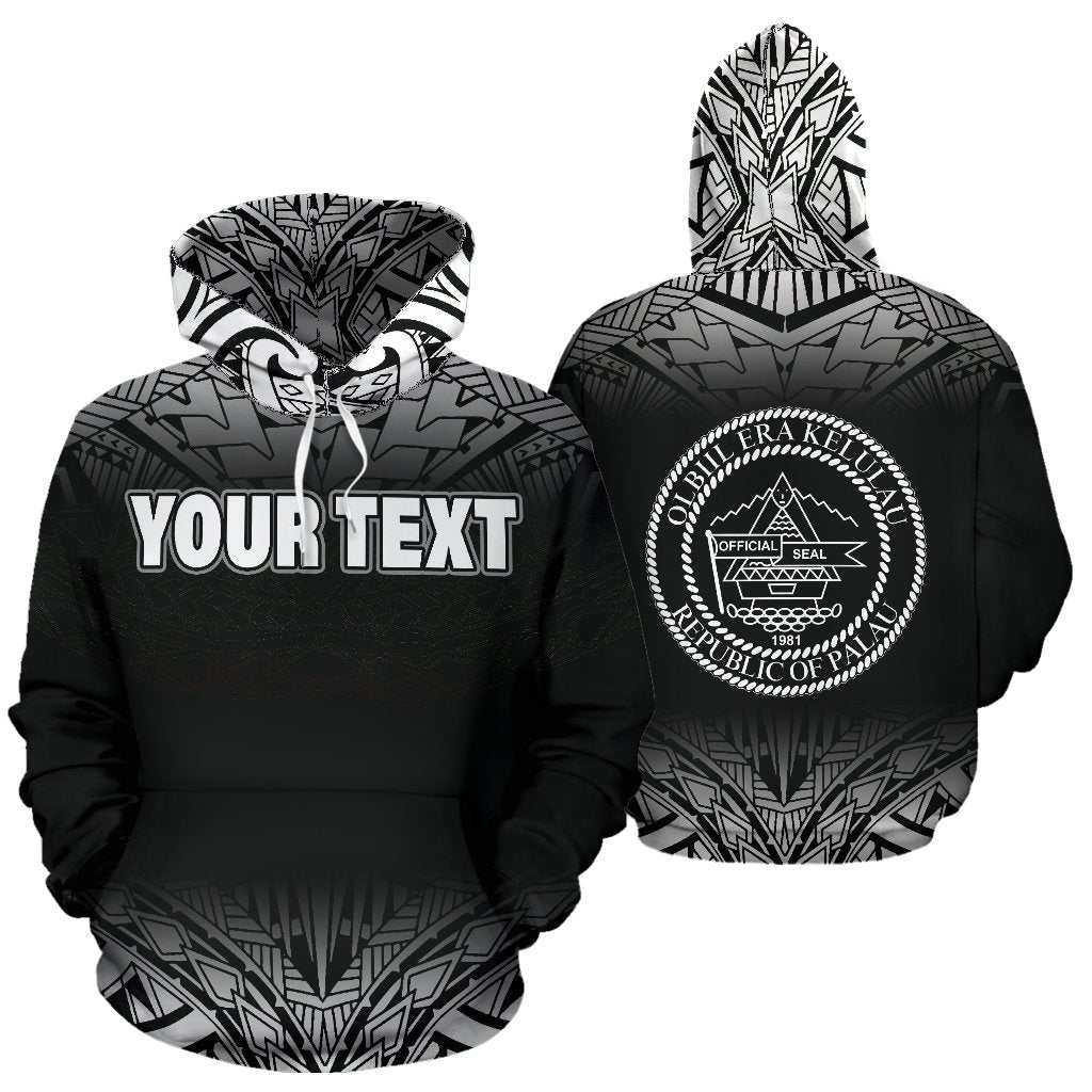 Palau All Over Custom Hoodie Black Fog Style Unisex Black - Polynesian Pride