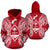 Guam Polynesian ll Over Hoodie Map Red White Unisex Red nd White - Polynesian Pride