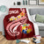 Tonga Premium Blanket - Tonga Coat Of Arms With Polynesian Patterns - Polynesian Pride