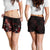 Cook Islands Polynesian Women's Shorts - Turtle With Blooming Hibiscus Red - Polynesian Pride